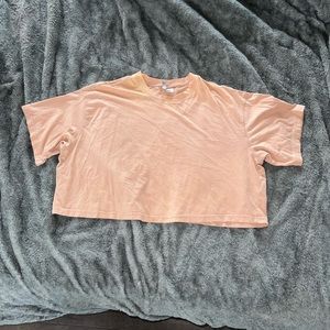 H&M light pink crop top size large